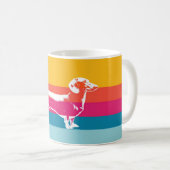 Dachshund by colorful stripes kaffeetasse (VorderseiteRechts)