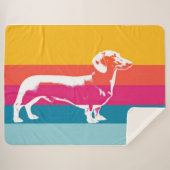 Dachshund by colorful stripes sherpadecke (Vorderseite (Horizontal))