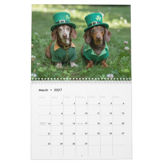 Dachshund Calendar Kalender (Mär 2027)