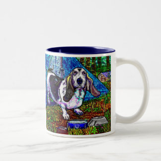 Dachshund-Camping Zweifarbige Tasse