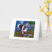 "Dachshund-Campings-" Gruß-Karte Karte (Gelbe Blume)