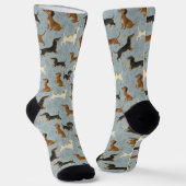 Dachshund Cartoon-Muster Socken (Gewinkelt)