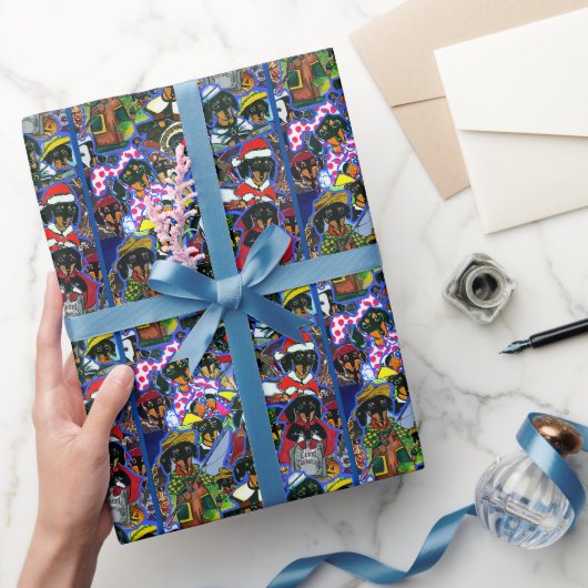 Dachshund-Cartoons Geschenkpapier (Schenken)