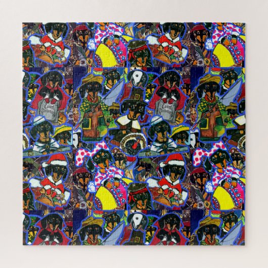 Dachshund-Cartoons Puzzle (Vertikal)