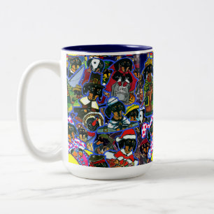 Dachshund-Cartoons Zweifarbige Tasse