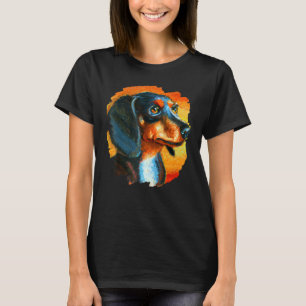 Dachshund Chiweenie Wiener Dog Color Painting Dogs T-Shirt