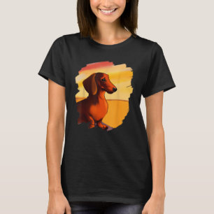 Dachshund Chiweenie Wiener Dog Kunst Sonnenunterga T-Shirt