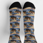 Dachshund Christmas Boat Holiday Socken (Oben)