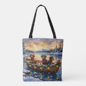 Dachshund Christmas Boat Holiday Tasche (Rückseite)