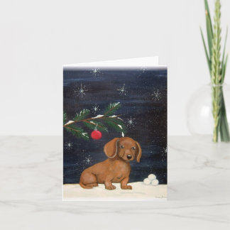 Dachshund Christmas card Feiertagskarte