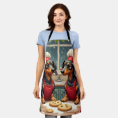 Dachshund Christmas Cookie Bakers Holiday Painting Schürze (Getragen)