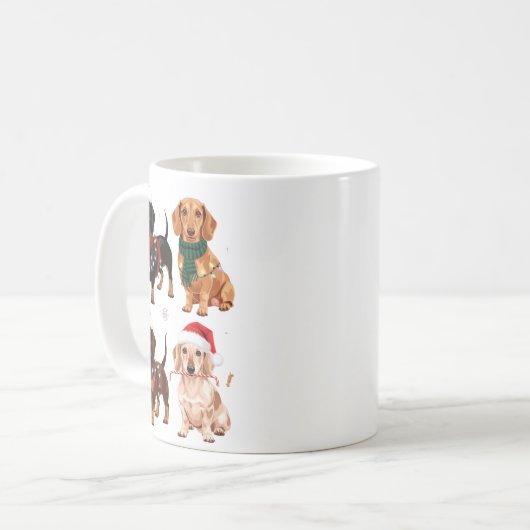 Dachshund Christmas Dog Mom Lover Xmas Gift Kaffeetasse (Vorderseite Links)