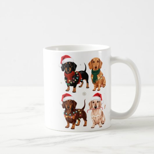 Dachshund Christmas Dog Mom Lover Xmas Gift Kaffeetasse (Rechts)