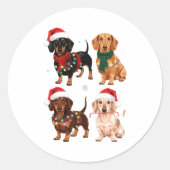 Dachshund Christmas Dog Mom Lover Xmas Gift Runder Aufkleber (Vorderseite)