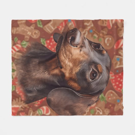 Dachshund christmas fleecedecke (Vorderseite (Horizontal))