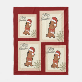 Dachshund christmas fleecedecke