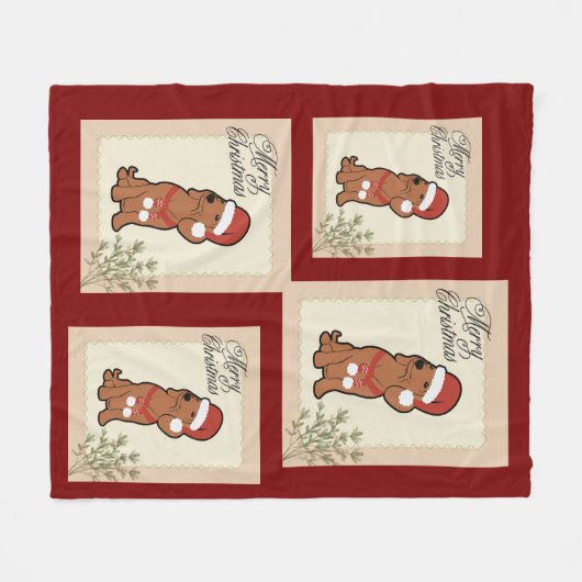 Dachshund christmas fleecedecke (Vorderseite (Horizontal))