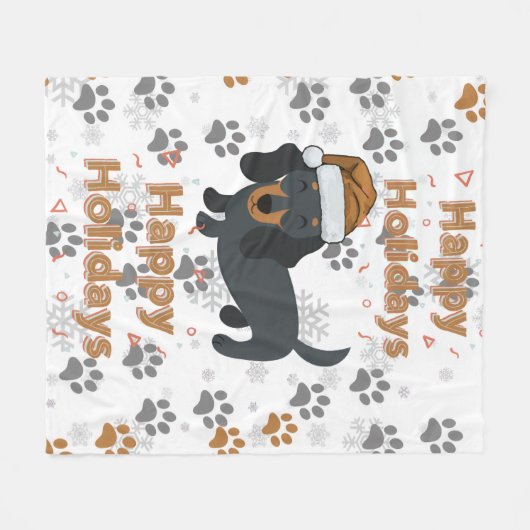 Dachshund christmas fleecedecke (Vorderseite (Horizontal))