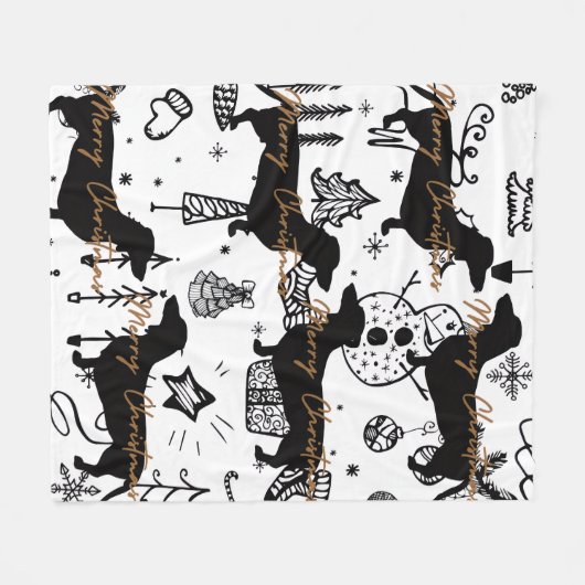 Dachshund christmas fleecedecke (Vorderseite (Horizontal))