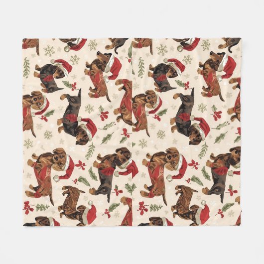 Dachshund christmas fleecedecke (Vorderseite (Horizontal))