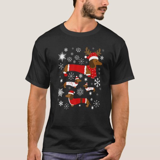 Dachshund Christmas For Dog T-Shirt (Vorderseite)