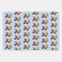 Dachshund Christmas Gift Wrap Set of 3  Geschenkpapier Set