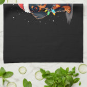 Dachshund Christmas Lights Santa Hat Xmas Dog Love Geschirrtuch (Gefaltet)