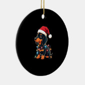 Dachshund Christmas Lights Santa Hat Xmas Dog Love Keramik Ornament (Rechts)