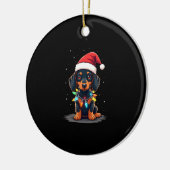 Dachshund Christmas Lights Santa Hat Xmas Dog Love Keramik Ornament (Links)