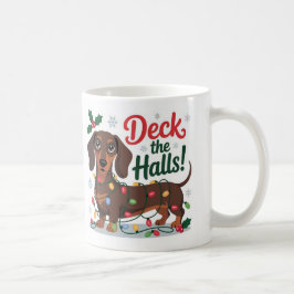 Dachshund Christmas Mug – Deck the Halls Holiday  Kaffeetasse