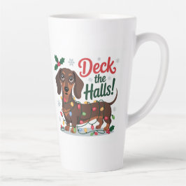 Dachshund Christmas Mug – Deck the Halls Holiday  Milchtasse