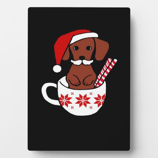 Dachshund Christmas Mustache Coffee Mug Classic T- Fotoplatte (Vorderseite)