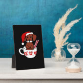 Dachshund Christmas Mustache Coffee Mug Classic T- Fotoplatte (Seite)
