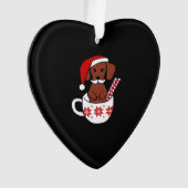 Dachshund Christmas Mustache Coffee Mug Classic T- Ornament (Vorderseite)