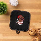 Dachshund Christmas Mustache Coffee Mug Classic T- Topflappen (Oben Unten)