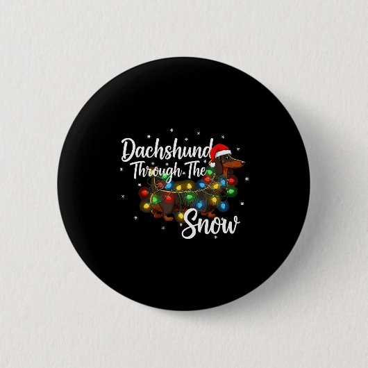 Dachshund Christmas Pajamas Shirt Dachshund Throug Button (Vorderseite)