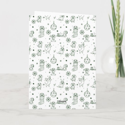 Dachshund  Christmas pattern Feiertagskarte (Rückseite)