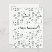 Dachshund  Christmas pattern Feiertagspostkarte (Vorne/Hinten)