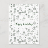 Dachshund Christmas pattern Feiertagspostkarte (Vorderseite)