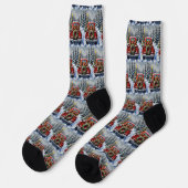 Dachshund Christmas Red Truck Holiday Socken (Linkes Detail)