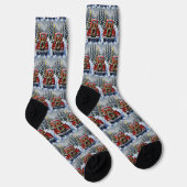 Dachshund Christmas Red Truck Holiday Socken (Rechts)