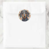 Dachshund christmas runder aufkleber (Tasche)