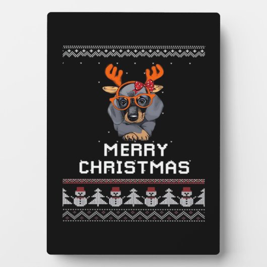 Dachshund Christmas Sweater Oversized T-Shirt Fotoplatte (Vorderseite)