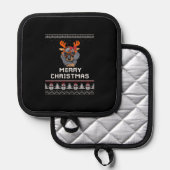 Dachshund Christmas Sweater Oversized T-Shirt Topflappen (Vorderseite/Rückseite)