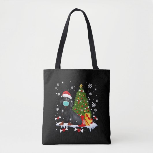 Dachshund Christmas Tree Funny Dog Tasche (Vorderseite)