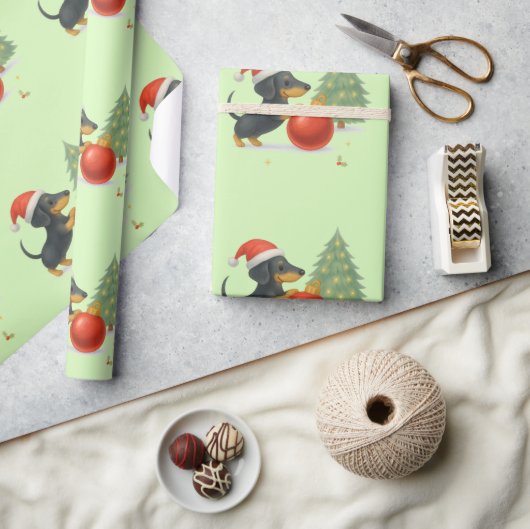 Dachshund Christmas Wrapping Paper | Dog Lover  Geschenkpapier (Kunsthandwerk)