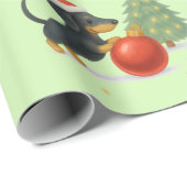 Dachshund Christmas Wrapping Paper | Dog Lover  Geschenkpapier (Rolleneckpunkt)