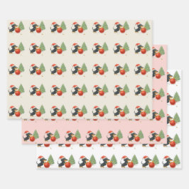 Dachshund Christmas Wrapping Paper Set of 3 Geschenkpapier Set