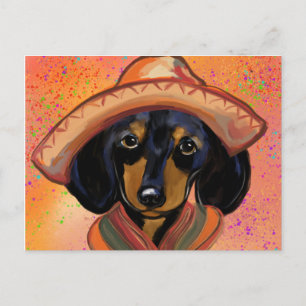 Dachshund Cinco de Mayo Postkarte