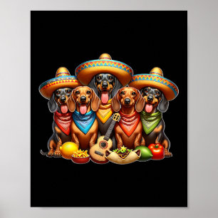 Dachshund Cinco De Mayo Wiener Hund Poster